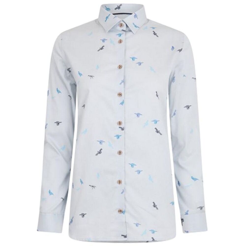Musto Womens/Ladies Country Birds Shirt / White/Blue